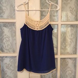 Royal blue top.